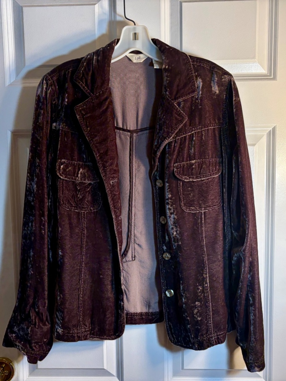 J. Jill Crushed Velvet Shimmery Blazer - Picture 2 of 9